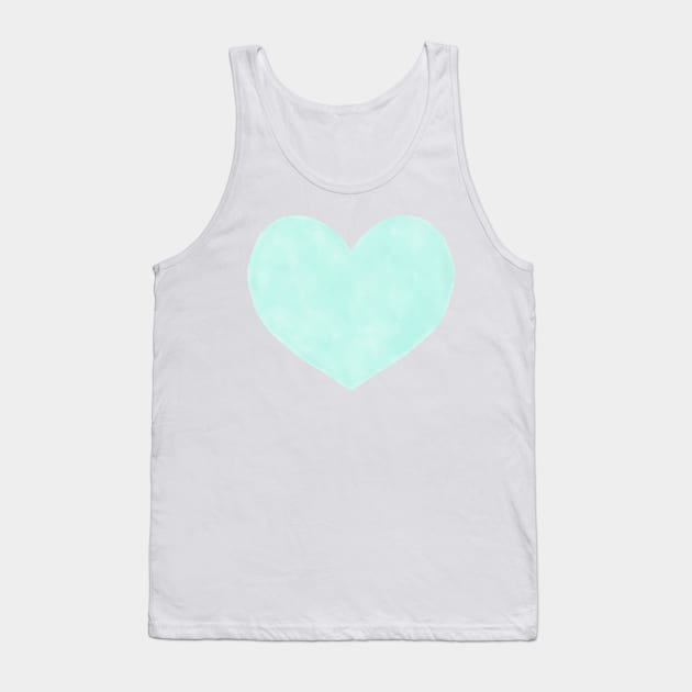 Watercolor Hearts - Mint and Dark Green Palette Tank Top by AmyBrinkman